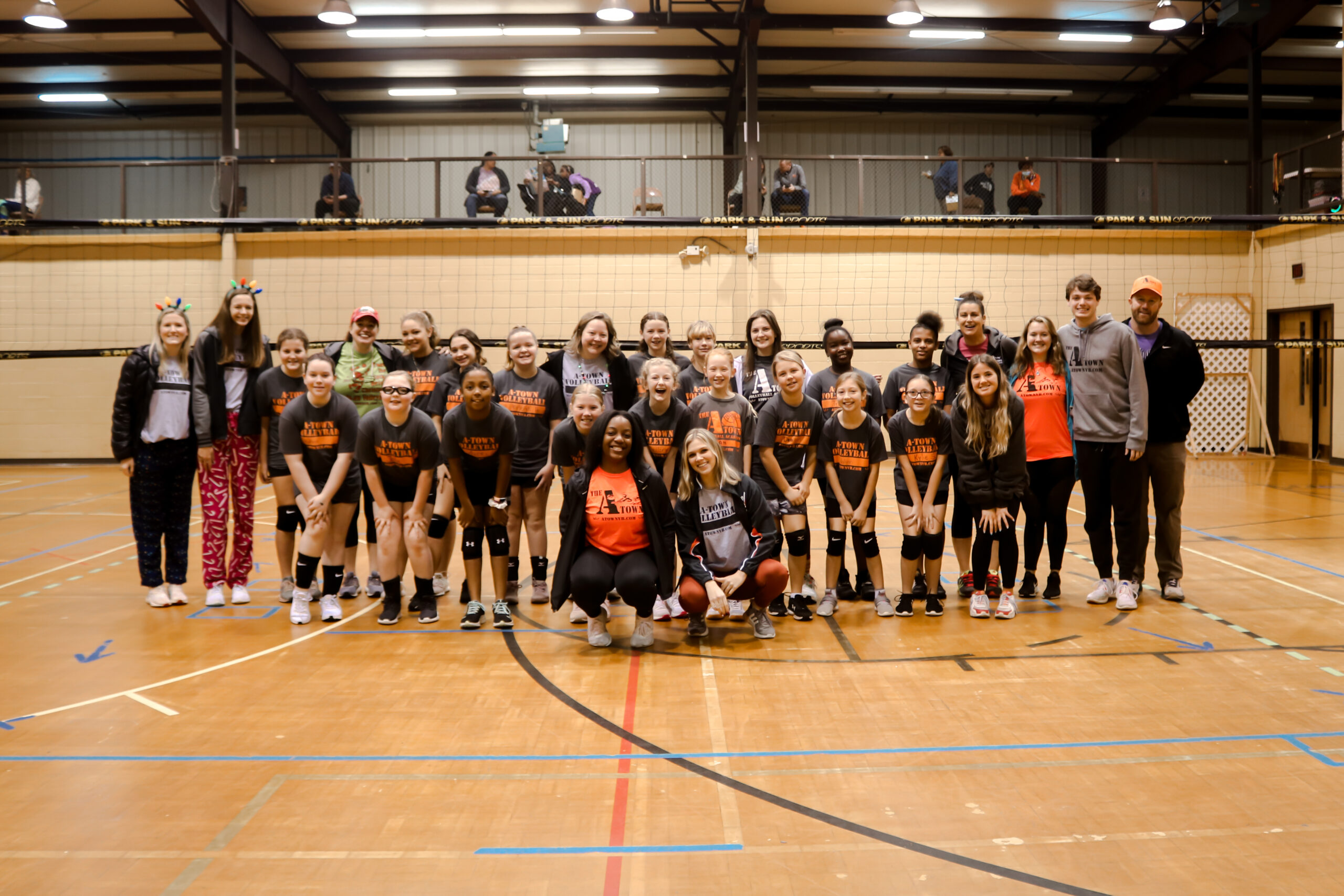 large group of volleyball players